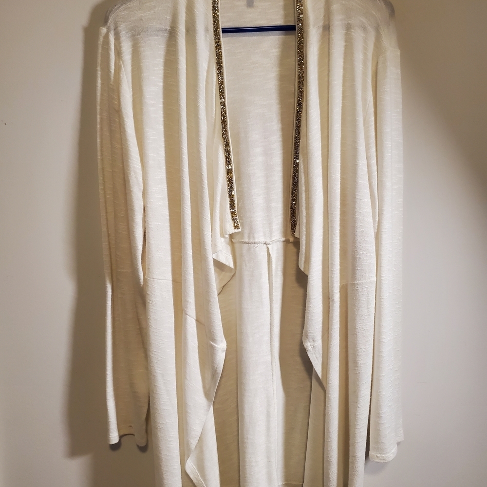 Juicy Couture Elegant Cream Open-Front Sweater